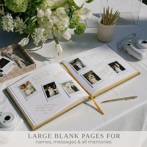 ZICOTO Beautiful Wedding Guest Book for Your Wedding Reception - Simply Elegant Velvet Guestbook to Sign in and Add Polaroid Photos - The Perfect Bridal Shower Guest Book for The Special Day - Image 3
