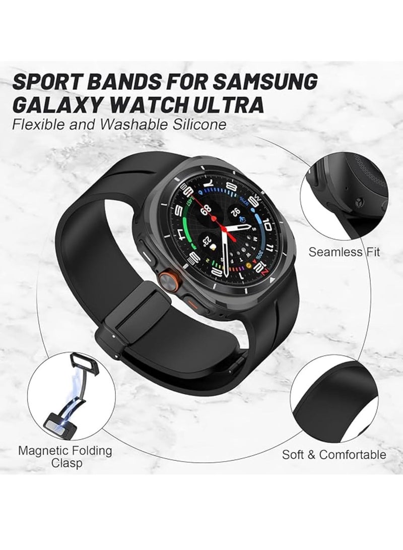 ميجوفاست حزام مغناطيسي متوافق مع حزام Samsung Galaxy Watch 7 Ultra 2024، حزام بديل بإبزيم مغناطيسي على شكل حرف D، حزام رياضي من السيليكون بدون فجوة لساعة Samsung Galaxy Watch 7 Ultra للرجال والنساء - Image 4