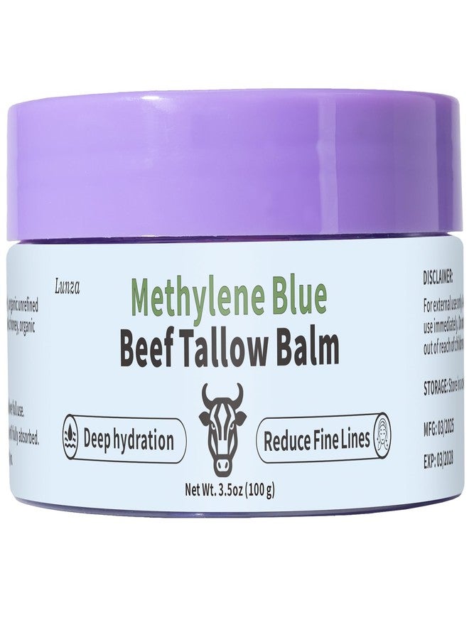 Lunza Methylene Blue Infused Grass-Fed Beef Tallow Skin Balm, Methylene Blue Cream for Full-body Deep Hydration, Fine Fine Reduction, Anti-Aging, Eczema, Acne & Brightening, for All Skin Types, 3.53 oz - Image 1