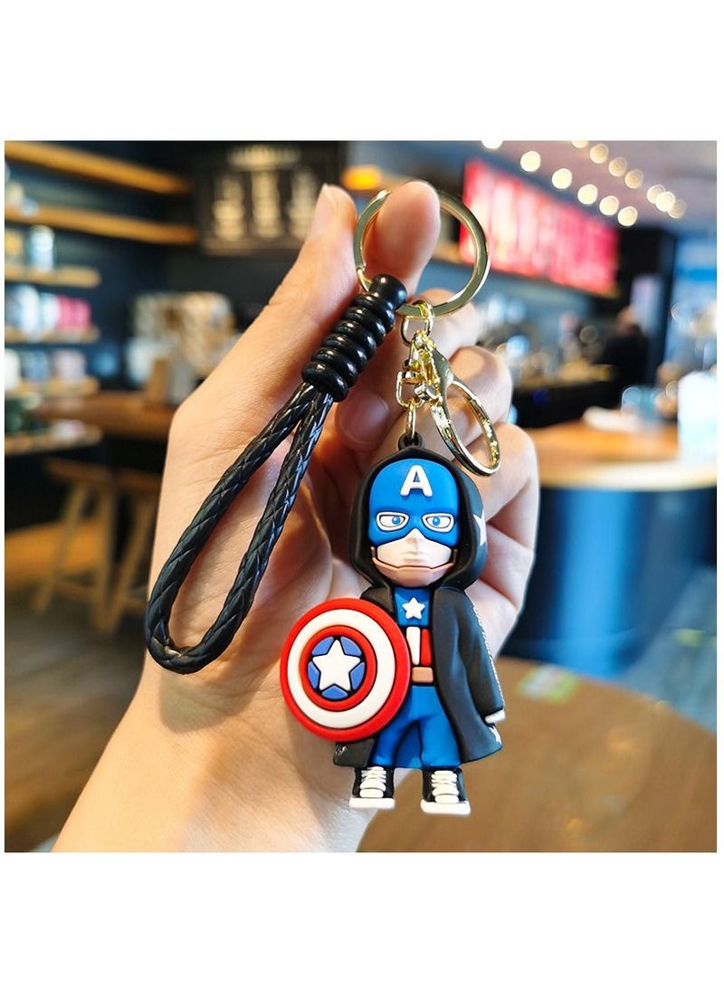 Y&D 2-Piece New PVC Marvel US Captain Spider Man Keychain Avengers Alliance Handmade Doll Pendant  - Image 2