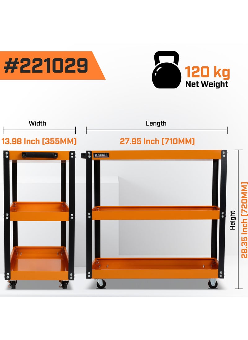 KSEIBI - Heavy-Duty Steel Utility Service Cart Designed to Effortlessly Transport Your Tools and Supplies with Ease. Built For Durability and Efficiency - Image 1