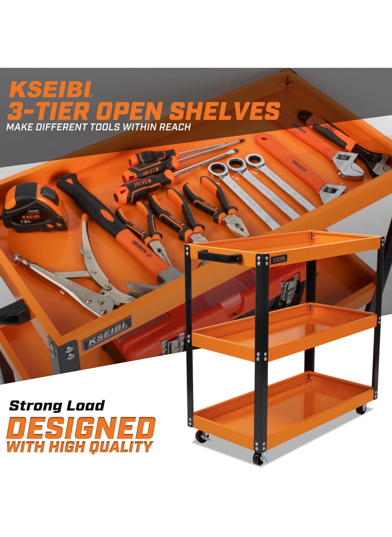 KSEIBI - Heavy-Duty Steel Utility Service Cart Designed to Effortlessly Transport Your Tools and Supplies with Ease. Built For Durability and Efficiency - Image 1