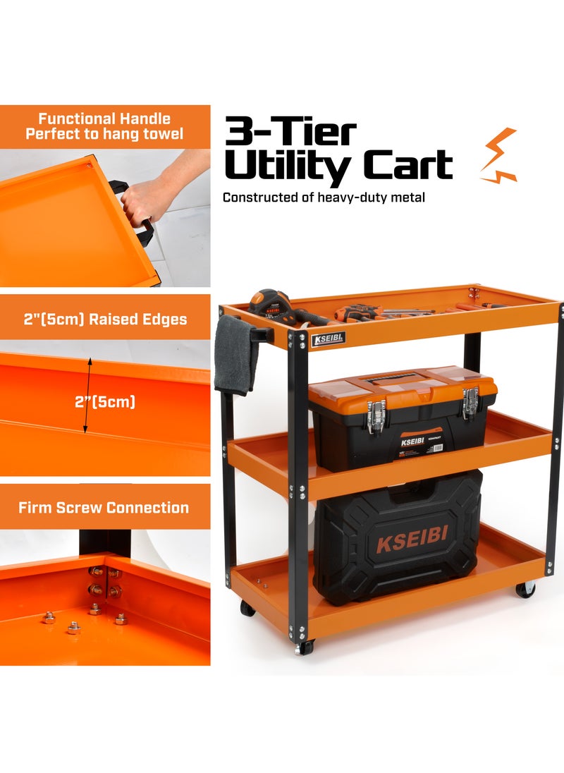 KSEIBI - Heavy-Duty Steel Utility Service Cart Designed to Effortlessly Transport Your Tools and Supplies with Ease. Built For Durability and Efficiency - Image 1