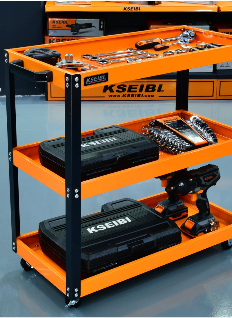 KSEIBI - Heavy-Duty Steel Utility Service Cart Designed to Effortlessly Transport Your Tools and Supplies with Ease. Built For Durability and Efficiency - Image 1