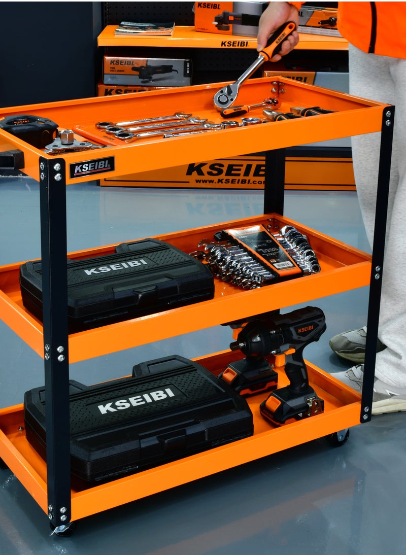 KSEIBI - Heavy-Duty Steel Utility Service Cart Designed to Effortlessly Transport Your Tools and Supplies with Ease. Built For Durability and Efficiency - Image 1