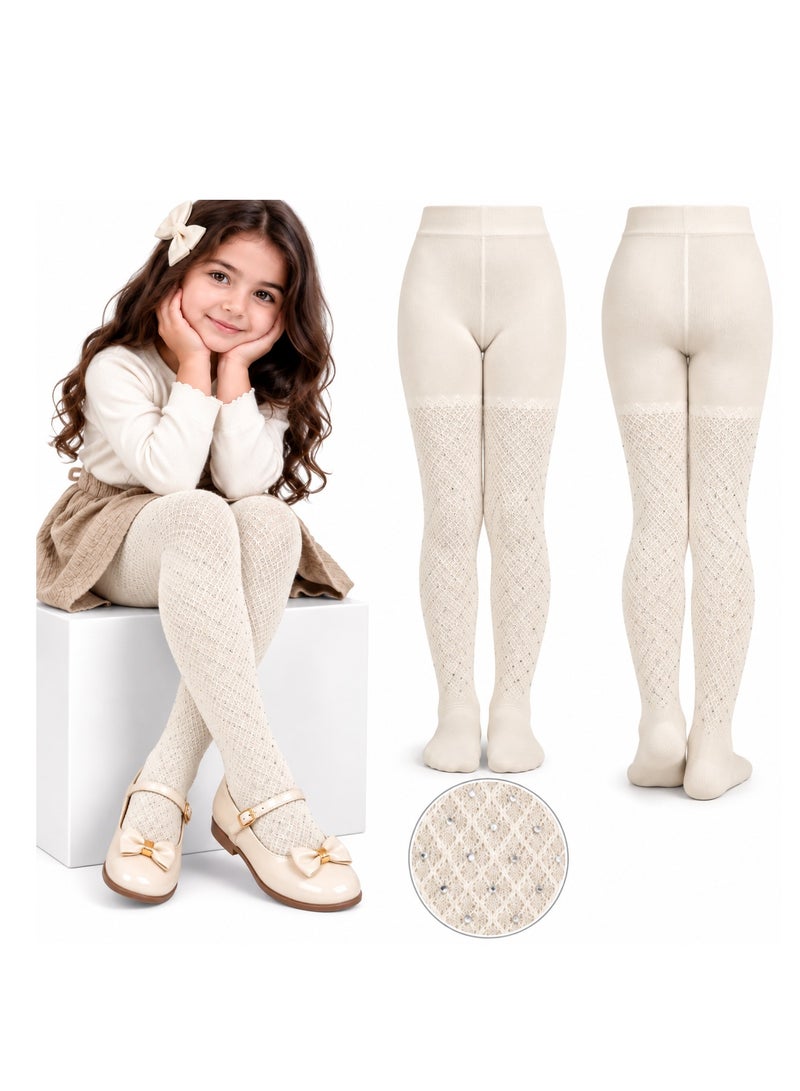 Girls' tights with rhinestones, long stockings for girls