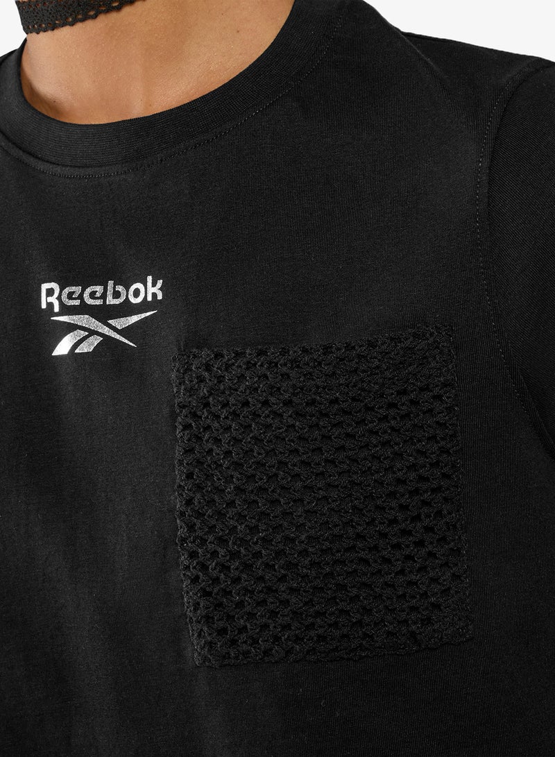 Reebok Mesh Cropped T-Shirt - Image 3