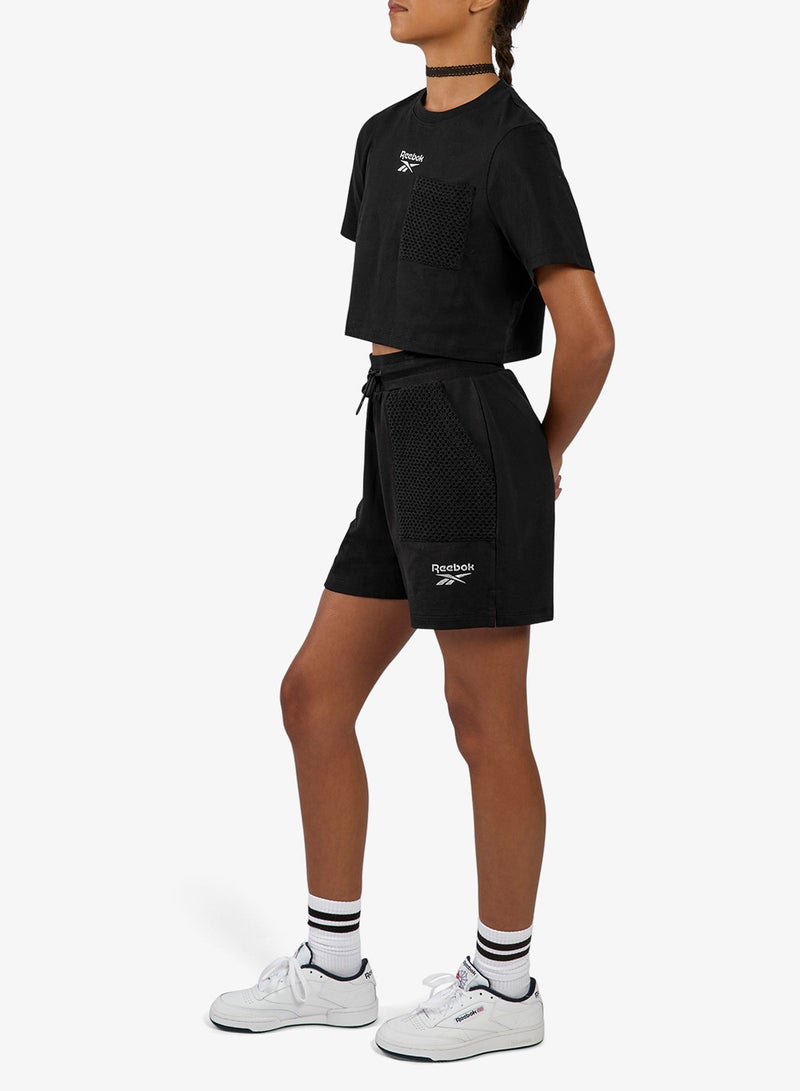 Reebok Mesh Cropped T-Shirt - Image 4