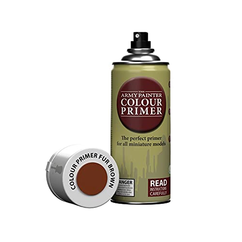 The Army Painter Colour Primer Fur Brown, 400 mL Acrylic Spray Primer, Spray Paint Basecoat for Miniature Priming, Tabletop Roleplaying, Boardgames, and Wargames Miniature Modelling - Image 1