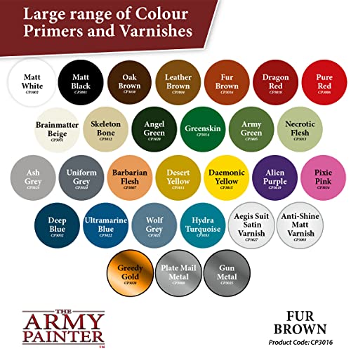 The Army Painter Colour Primer Fur Brown, 400 mL Acrylic Spray Primer, Spray Paint Basecoat for Miniature Priming, Tabletop Roleplaying, Boardgames, and Wargames Miniature Modelling - Image 5