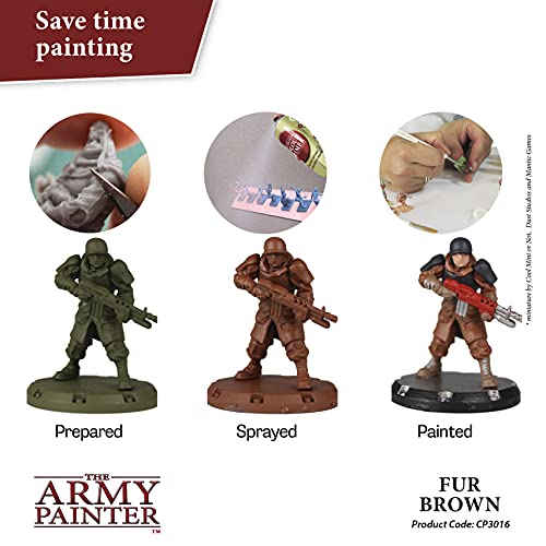 The Army Painter Colour Primer Fur Brown, 400 mL Acrylic Spray Primer, Spray Paint Basecoat for Miniature Priming, Tabletop Roleplaying, Boardgames, and Wargames Miniature Modelling - Image 2