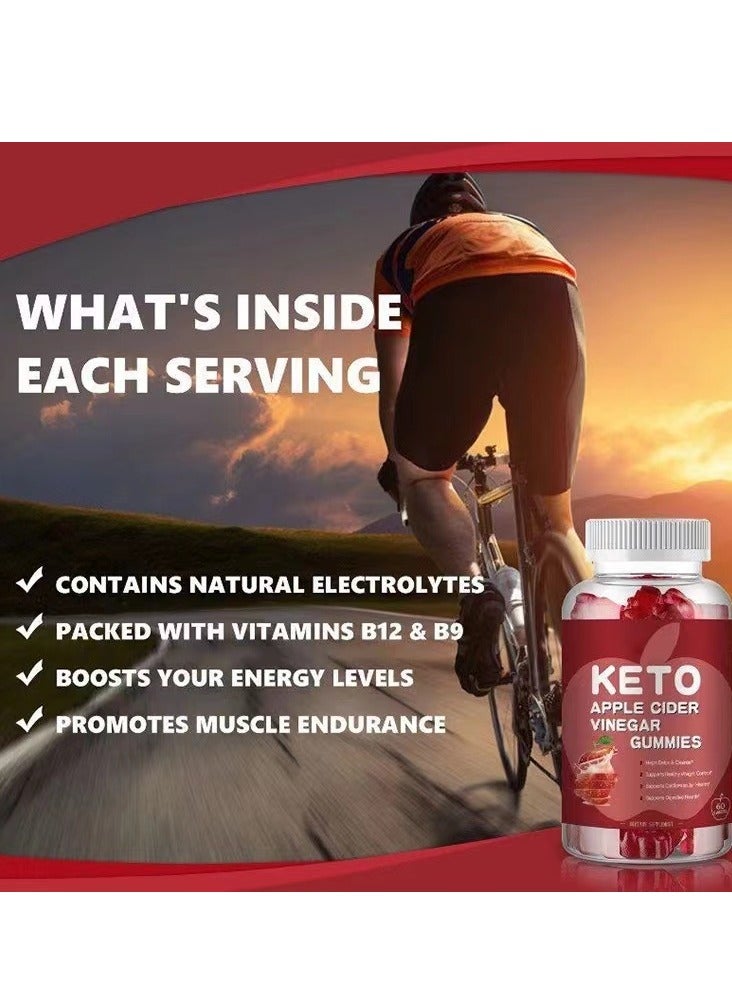 KETO Organic Apple Cider Vinegar Gummies，with Vitamin B12 & B9,,Wheight control，Boots energy levels ，Promotes muscle endurance  - Image 4