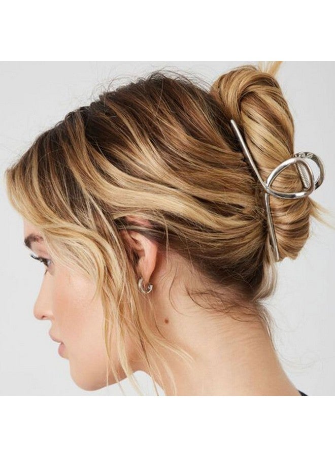 CAKURE Gold Hair Claw Clips Metal Alloy Hair Clips Claw Large Hair Jaw Clamps Strong Hold Hair Styling Clips Hair Accessories for Women and Girls (Pack of 2) - Image 3