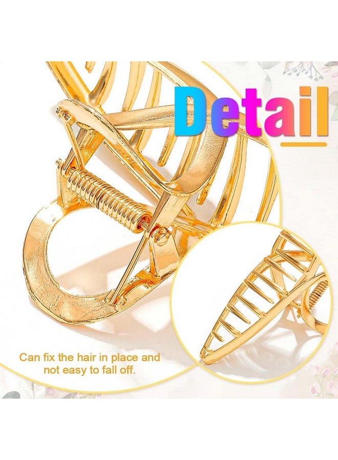 CAKURE Gold Hair Claw Clips Metal Alloy Hair Clips Claw Large Hair Jaw Clamps Strong Hold Hair Styling Clips Hair Accessories for Women and Girls (Pack of 2) - Image 4