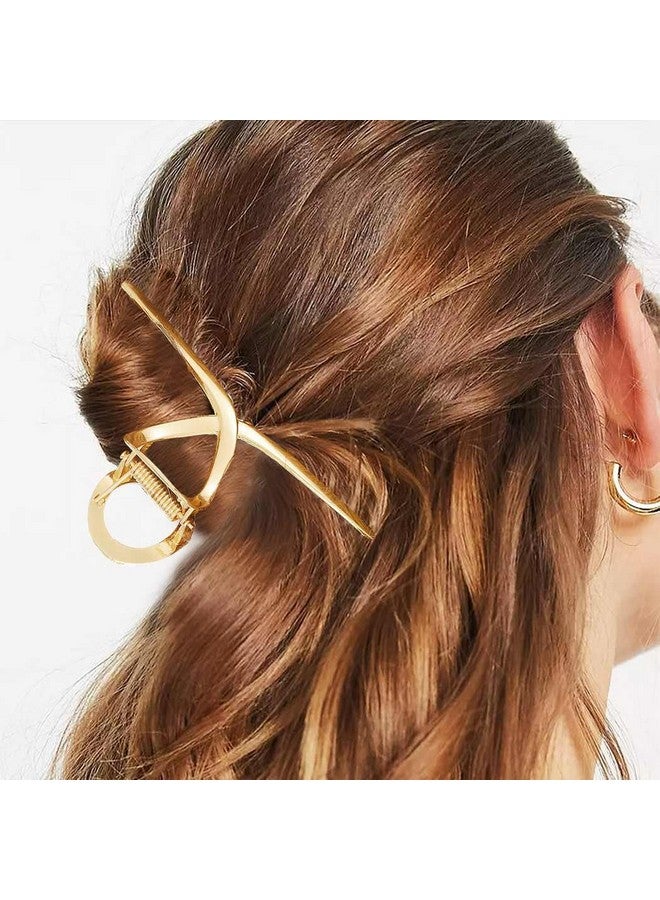 CAKURE Gold Hair Claw Clips Metal Alloy Hair Clips Claw Large Hair Jaw Clamps Strong Hold Hair Styling Clips Hair Accessories for Women and Girls (Pack of 2) - Image 5