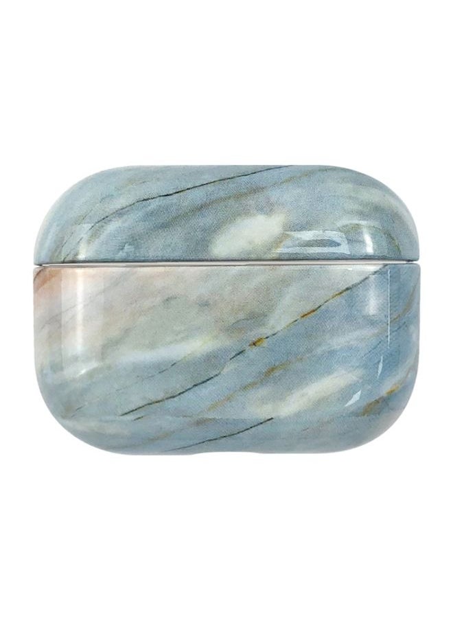 Generic - Case Cover For AirPods Pro 3 Marble Water Sticker Wireless Earphone Protective Case Grey Blue - Image 1