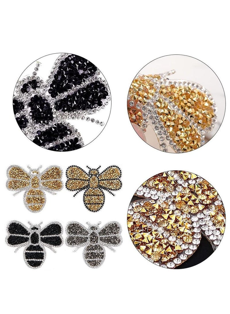 Y&D Bee Iron/Sew on Patch, 4 Pcs Crystals Patches Sewing Iron Badge Bag Clothing Fabric Applique for Clothes Jeans Jackets DIY Crafts  - Image 4