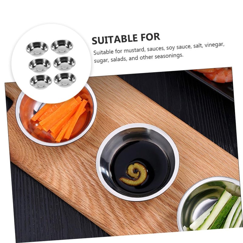 6 Pcs Stainless Steel Sauce Dishes For Condiments Home Party And Outdoor Events - Image 4
