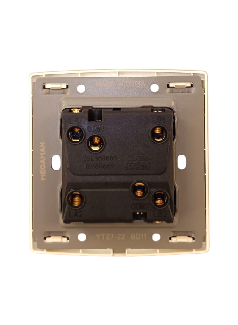 ميجامان Megman Switch Gang 2Way 10Aamp - Gold - Image 4