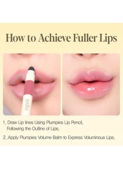 Espoir Espoir Plumpies Lip Colloection OverLip Pencil #Rose Volume │Pencil Type Color Lip Liner with Plumping Effects │ Sharpener Included for Define Lip Lines │ Voluminous Lip Makeup with MLBB Color  - Image 4