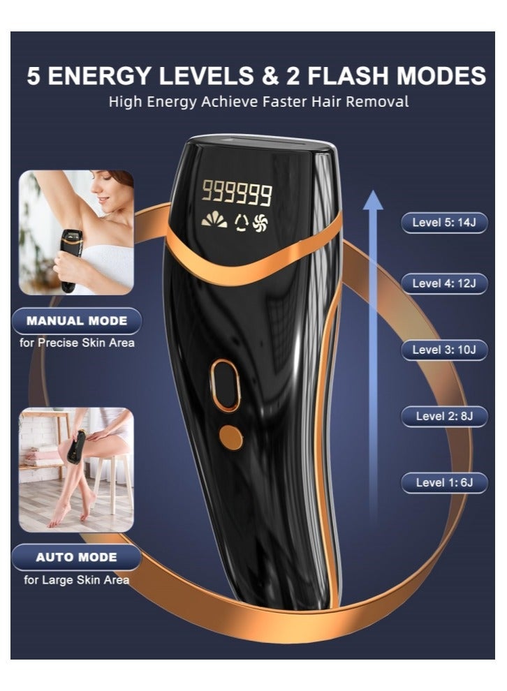 Ru syanl Electric Shaver Laser Hair Removal Permanent for Women and Men 999999 Flashes at-Home Hair Removal Device for Facial Legs Arms Whole Body Treatment  - Image 4