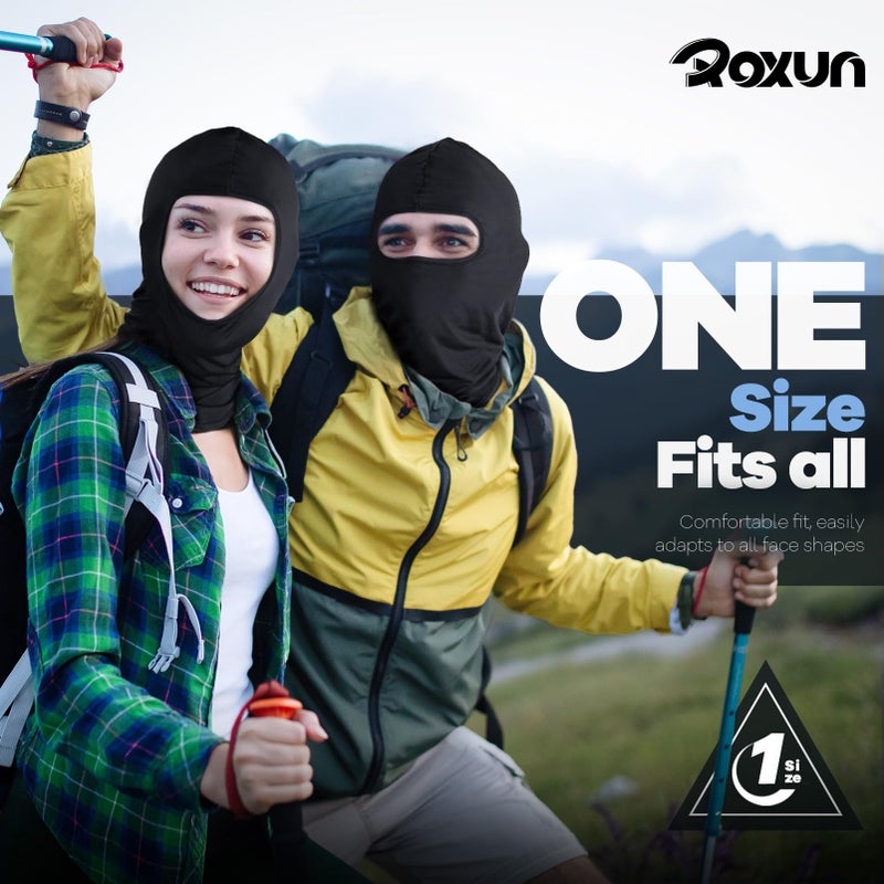 ROXUN Balaclava Ski Mask, 5 Pack Neck Gaiter Motorcycle Scarf Cold Winter Warm Windproof for Men/Women Black+White+Navy Blue+Army Green+Dark Gray - Image 5