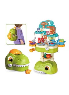 Swift 49 Pcs Kitchen Playset Pretend Food Dinosaur Design, Kitchen Toys for Toddlers, Chef Set Toy Accessories Including, and Easy to Store convertible Back Bag and foldable Carrying Case , Green  - Image 3