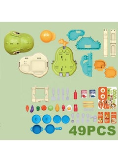 Swift 49 Pcs Kitchen Playset Pretend Food Dinosaur Design, Kitchen Toys for Toddlers, Chef Set Toy Accessories Including, and Easy to Store convertible Back Bag and foldable Carrying Case , Green  - Image 5