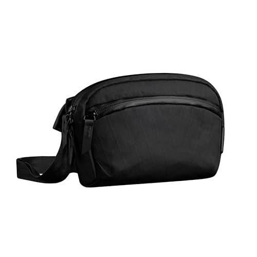ALPAKA Flight Sling Bag 1L - Small Men's Crossbody Bag with YKK Zipper, Adjustable & Detachable Shoulder Strap, Weather-resistant Fabric Compact EDC Sling for Daily Essentials (Black X-Pac VX42) - Image 1