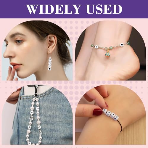 Gresorth 800 PCS White Cube Acrylic Number Beads Black Figure for DIY Bracelets, Necklaces, Key Chains 6x6 mm - Image 5