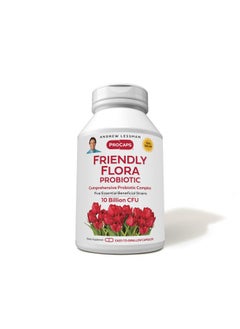 Andrew Lessman Friendly Flora Probiotic 180 Capsules - 10 Billion CFU, Comprehensive Blend of Five Probiotic Strains, Powerful Immune and Digestive Support. Probiotics for Women or Men  - Image 1