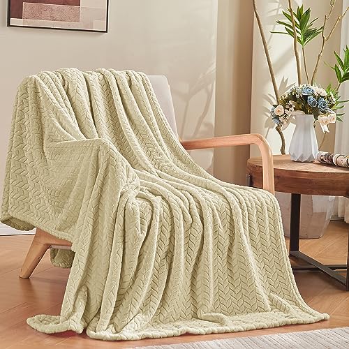 inhand Camel Throw Blanket for Couch, Super Soft Flannel Blanket Throw Size All Season Use, 50 x 60 Inches - Image 1