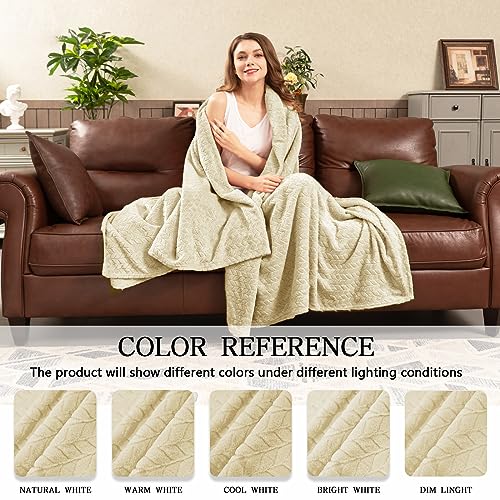 inhand Camel Throw Blanket for Couch, Super Soft Flannel Blanket Throw Size All Season Use, 50 x 60 Inches - Image 5
