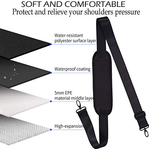 dealcase Universal Shoulder Strap Replacement Laptop Shoulder Strap Luggage Duffle Bag Strap Adjustable Belt with Metal Hooks for Duffel Briefcase Computer Bags Laptop Case Messenger Bag / Luggage Bag, Black - Image 3