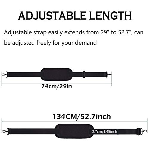 dealcase Universal Shoulder Strap Replacement Laptop Shoulder Strap Luggage Duffle Bag Strap Adjustable Belt with Metal Hooks for Duffel Briefcase Computer Bags Laptop Case Messenger Bag / Luggage Bag, Black - Image 5