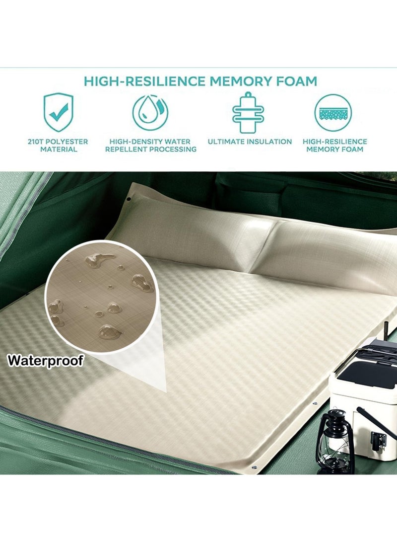 VUCATIN وسادة نوم ذاتية النفخ مع وسادة، وسادة تخييم خفيفة الوزن للتخييم، لا تحتاج إلى مضخة هواء، وسادة مرتبة تخييم معزولة لمدة 20 ثانية للتخييم/السفر/السيارة/الخيمة (مفردة) - Image 4