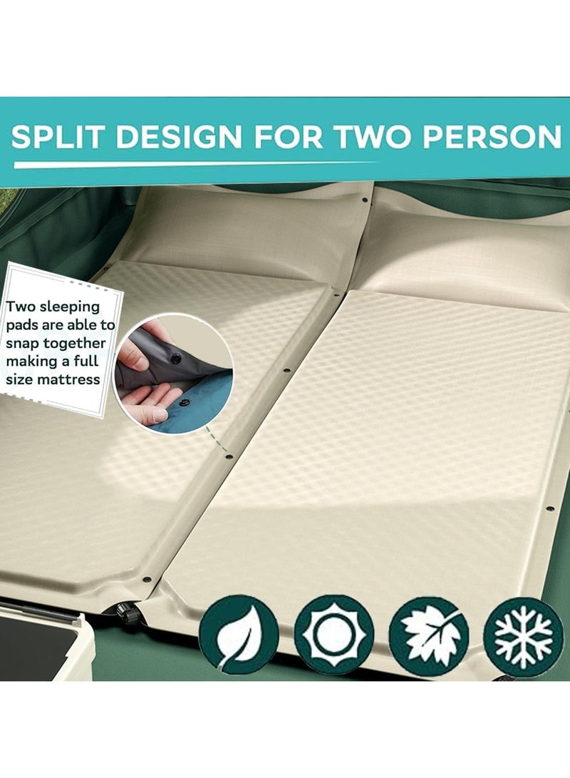 VUCATIN وسادة نوم ذاتية النفخ مع وسادة، وسادة تخييم خفيفة الوزن للتخييم، لا تحتاج إلى مضخة هواء، وسادة مرتبة تخييم معزولة لمدة 20 ثانية للتخييم/السفر/السيارة/الخيمة (مفردة) - Image 5