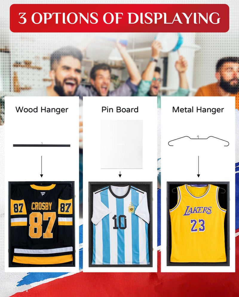Walasis Hockey Jersey Display Frame: 28x36 in Large Memorabilia Case Shadow Box with Lock for Military Football Basketball Baseball Uniforms Man Cave Decor Sports Fans Gift - Image 5