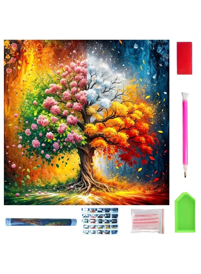 مجموعات فنية الألماس باللصق الكامل للمبتدئين | لوحات الألماس 5D دائرية 35x35 سم - Image 1