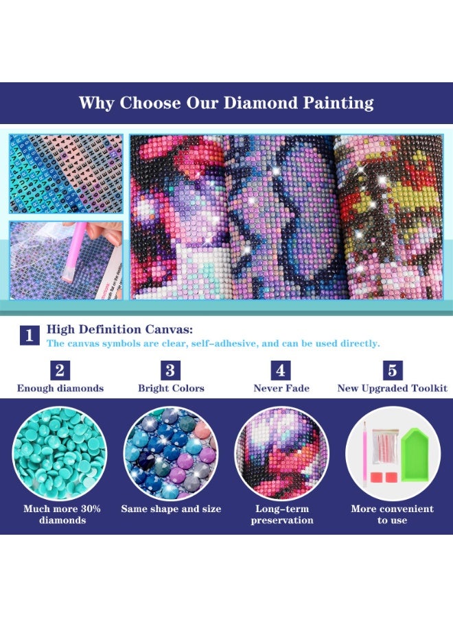 مجموعات فنية الألماس باللصق الكامل للمبتدئين | لوحات الألماس 5D دائرية 35x35 سم - Image 5