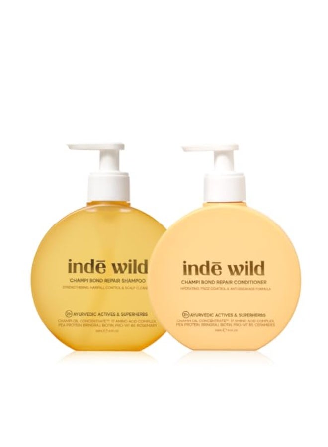 indē wild Champi Bond Repair Duo | Bond Repiar Shampoo + Conditioner Combo | Hair Fall Control, Hydrating, Anti-Breakage, Anti-Frizz - Image 1
