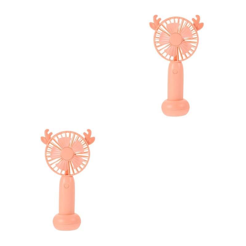 2pcs Mini Handheld Fan Small Fan Portable Cooling Fan Lovely Personal Fan for Travelling - Image 1