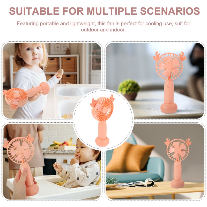 2pcs Mini Handheld Fan Small Fan Portable Cooling Fan Lovely Personal Fan for Travelling - Image 4