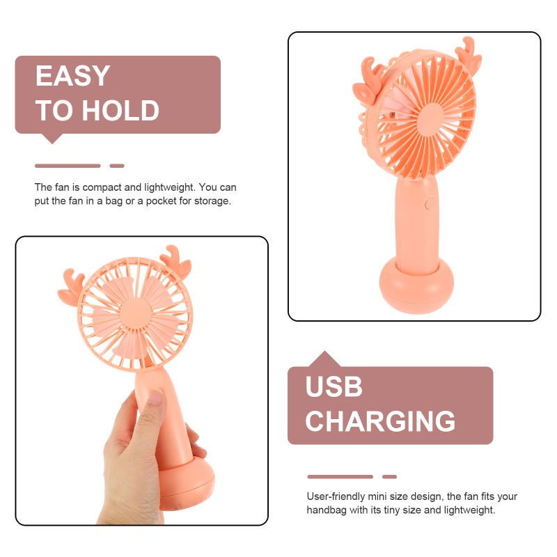 2pcs Mini Handheld Fan Small Fan Portable Cooling Fan Lovely Personal Fan for Travelling - Image 2