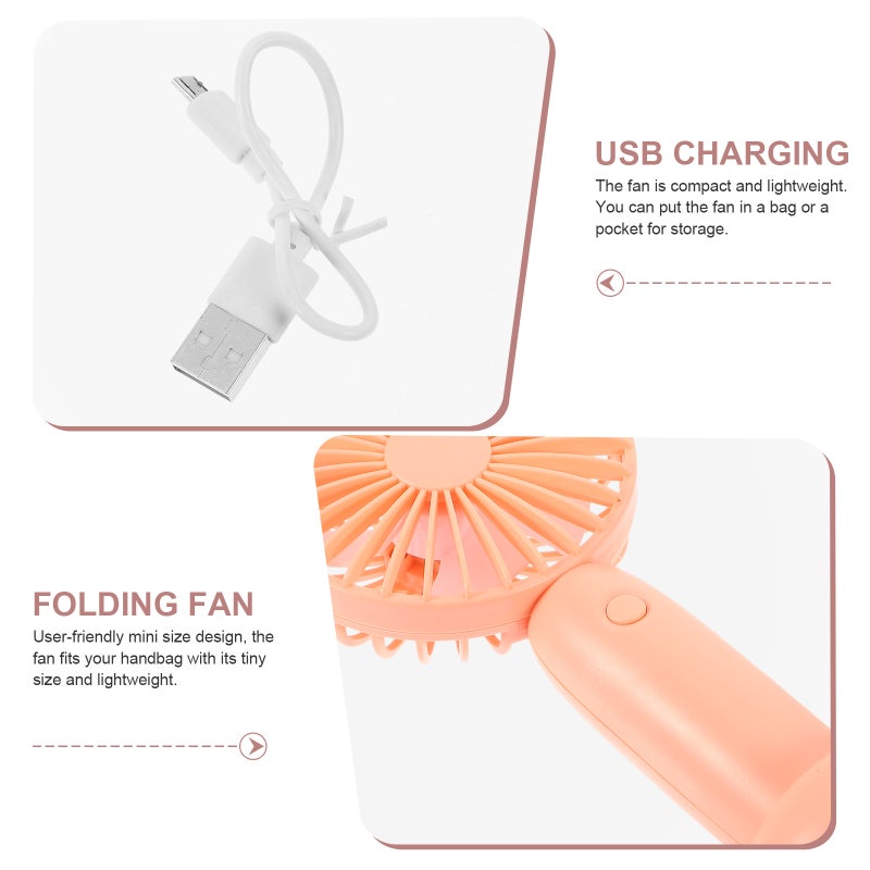 2pcs Mini Handheld Fan Small Fan Portable Cooling Fan Lovely Personal Fan for Travelling - Image 3
