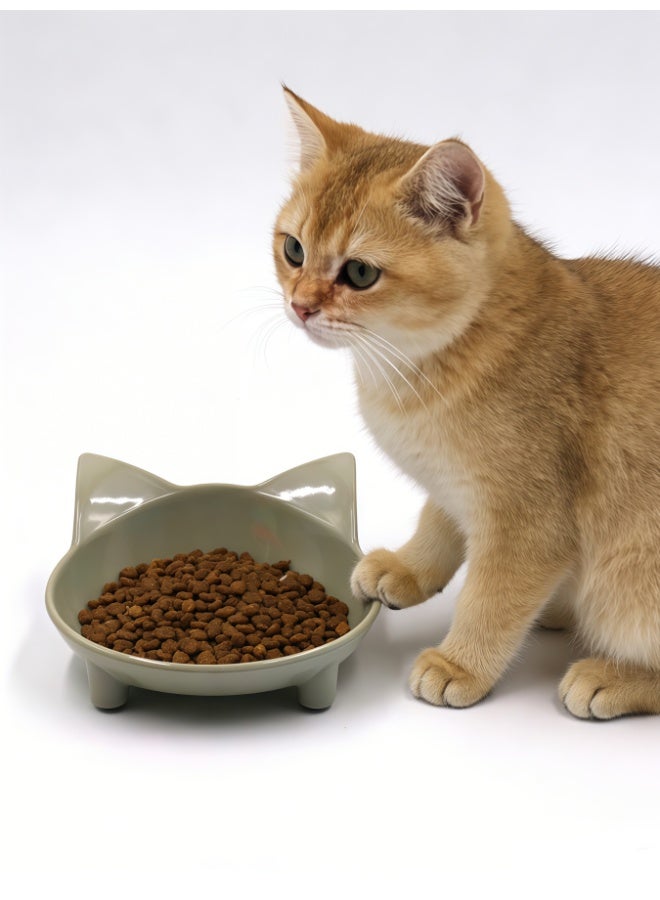 Cat Bowl, Anti-Slip Cat Food Bowl, Cat Feeding Bowl, Cat Water Bowl,  Multipurpose Pet Feeding Bowls (Grey, 1 Pack) - Image 1