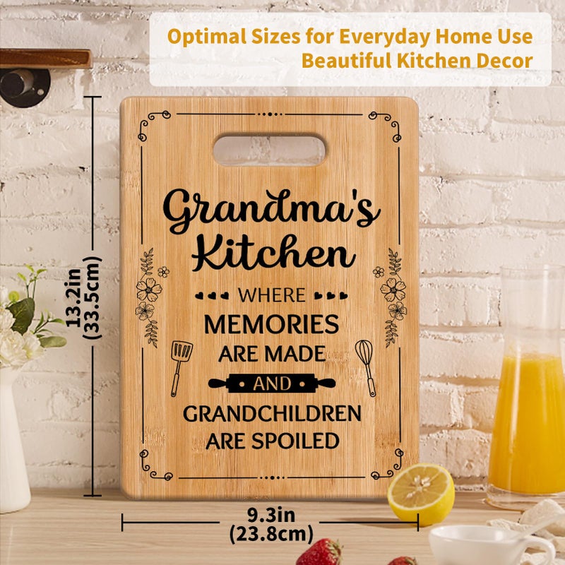 Milcier Grandma Gifts  Grandma Birthday Gifts - Unique Cutting Board - Best Gifts for Grandma from Grandchildren - Thoughtful Mothers Day Christmas Gifts for Grandma Grandmother Gift Ideas 13.2x9.3 in - Image 3