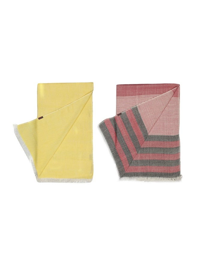 Flyer female Women's Stole/Scarf Colour- Yellow & Purple And Pink & Grey Soft Viscose Ethnic Scarves Pack Of 2 St-08-St-13 - Image 4