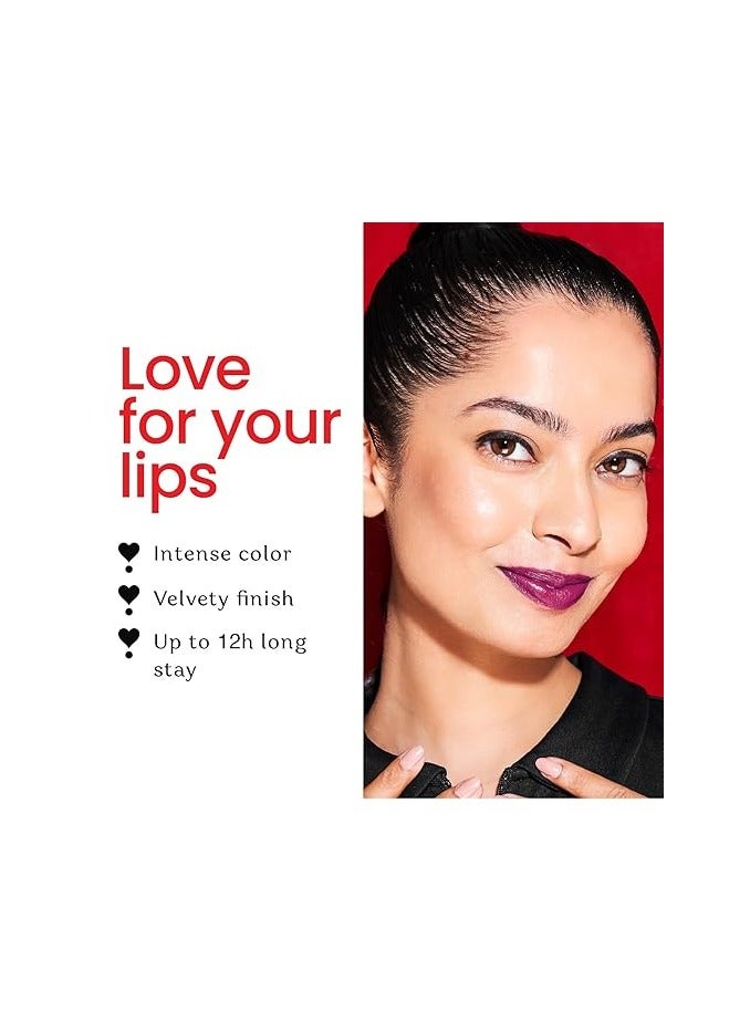 كلر كيوبيد أحمر شفاه بلون مخملي مكثف يدوم 12 ساعة من كولور كيوبيد | غني بحمض الهيالورونيك وزيت الجوجوبا | مقاوم للتحويل والتلطيخ | موسم الحب | زهرة الورد | 4.1 جرام - Image 2