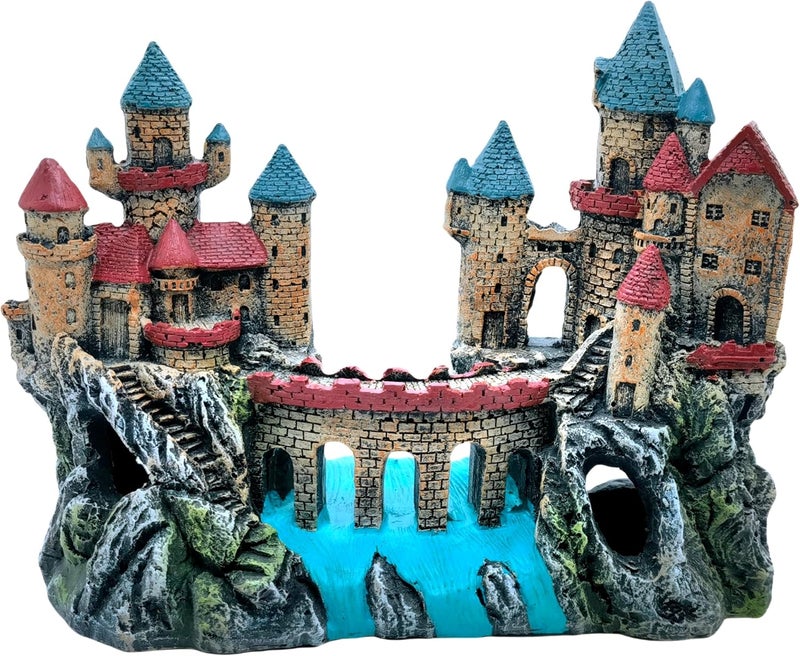 M2cbridge Antique Roman Column Ruins European Castle Aquarium Decorations Fish Tank Hideout Rocks (Large Castle) - Image 2